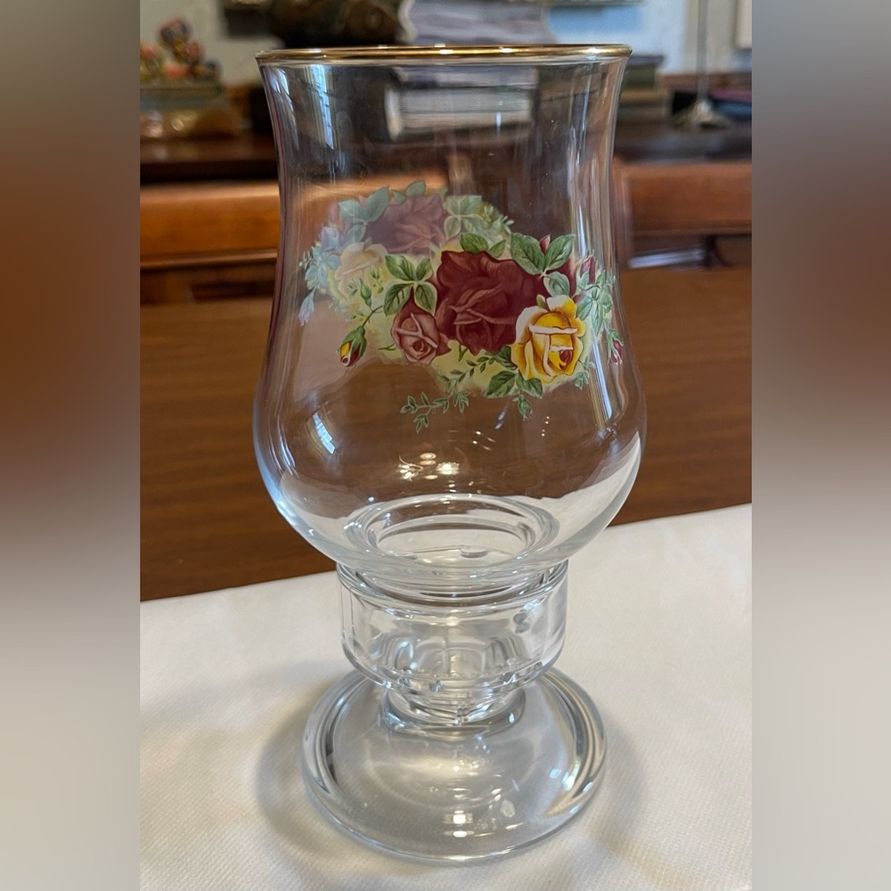 Royal Albert Pedestal Hurricane Candles Holder Old Country Roses Pattern